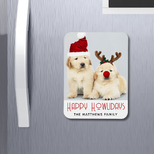 Happy Howlidays Dog Lover Holiday Christmas Photo Magnet