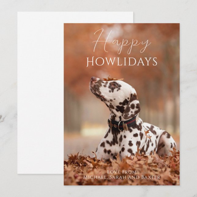 Happy Howlidays Dog Photo Christmas Holiday Card (Front/Back)