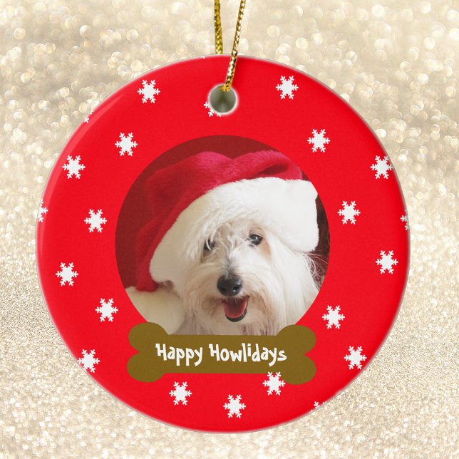 Happy Howlidays Dog Snowflake Christmas Ornament (Creator Uploaded)