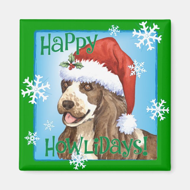 Happy Howlidays English Cocker Spaniel Magnet (Front)