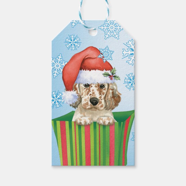 Happy Howlidays English Setter Gift Tags (Front)