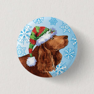 Happy Howlidays Field Spaniel Pinback Button