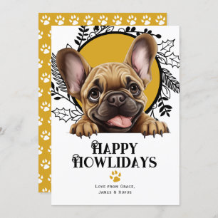 Happy Howlidays French Bulldog Dog Christmas Holiday Card