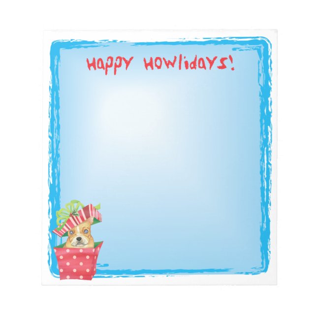 Happy Howlidays French Bulldog Notepad (Front)