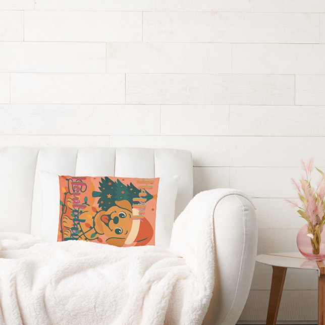 Happy Howlidays! Funny Santa Dog Lumbar Cushion (Couch)