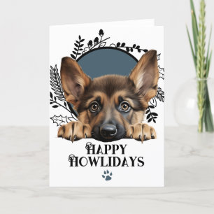 Happy Howlidays German Shepherd Dog Christmas Holiday Card
