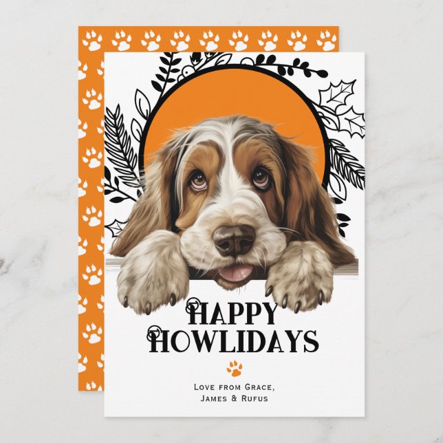 Happy Howlidays Grand Basset Griffon Vendeen Holiday Card (Front/Back)