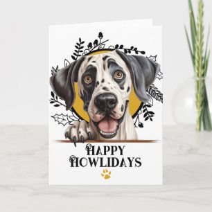 Happy Howlidays Great Dane Dog Christmas Holiday Card