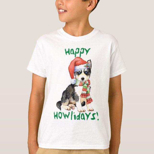 Happy Howlidays Husky T-Shirt (Front)