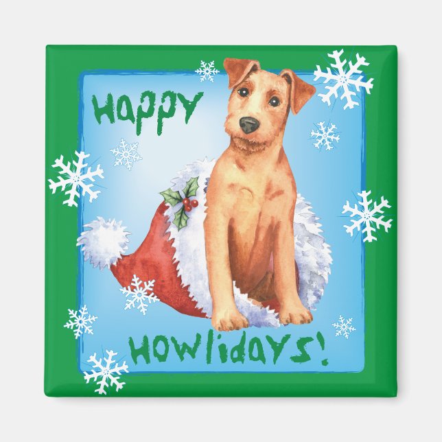 Happy Howlidays Irish Terrier Magnet (Front)