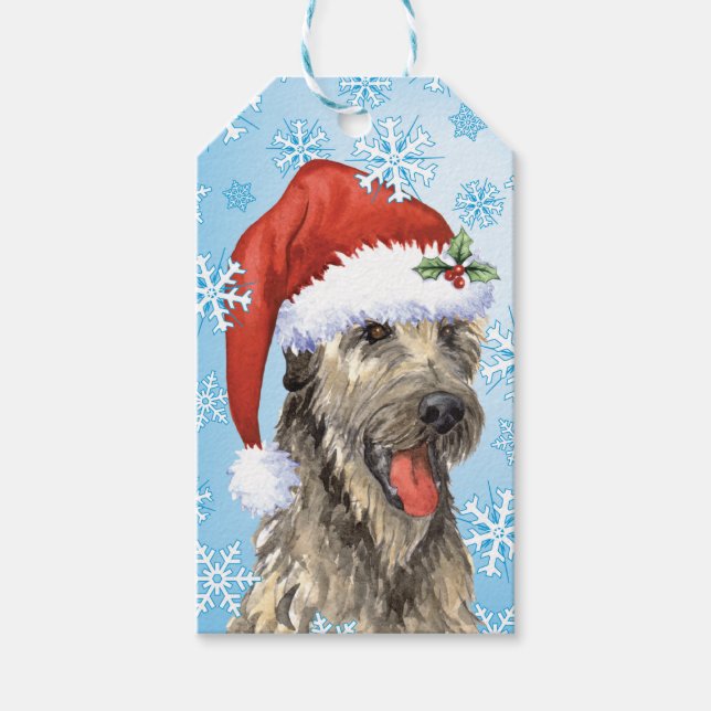 Happy Howlidays Irish Wolfhound Gift Tags (Front)