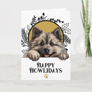 Happy Howlidays Keeshond Dog Christmas Holiday Card