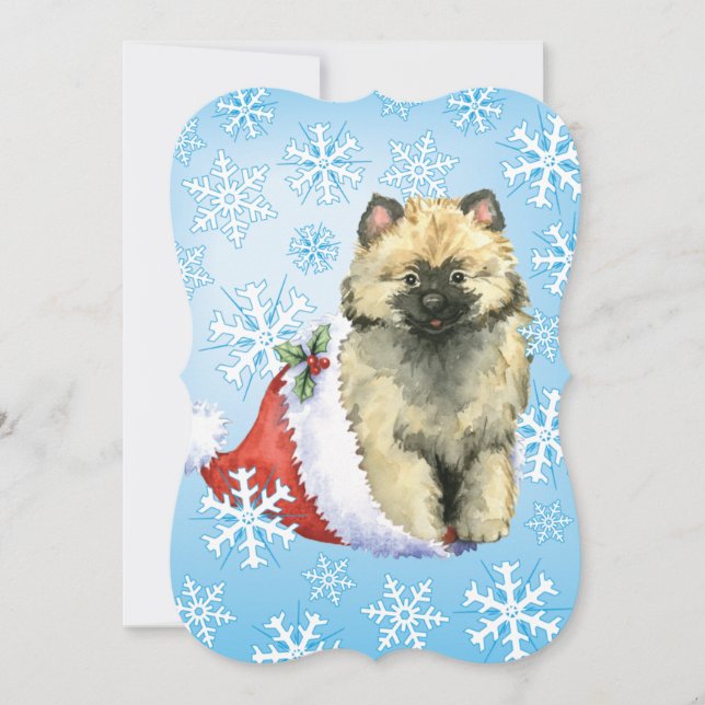 Happy Howlidays Keeshond Holiday Card (Front)