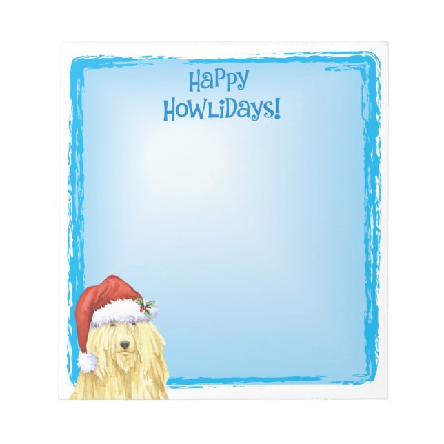 Happy Howlidays Komondor Notepad (Front)