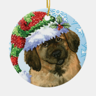 Happy Howlidays Leonberger Ceramic Tree Decoration