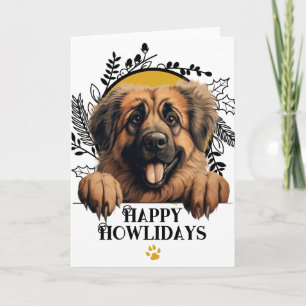 Happy Howlidays Leonberger Dog Christmas Holiday Card