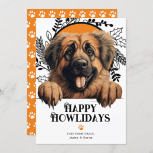Happy Howlidays Leonberger Dog Christmas Holiday Card