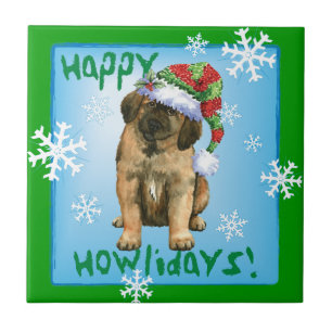 Happy Howlidays Leonberger Tile