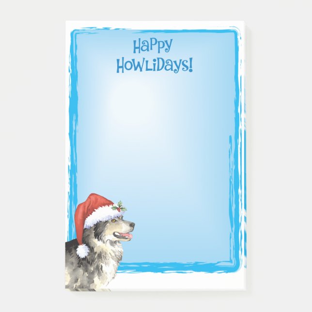 Happy Howlidays Malemute Post-it Notes (Front)