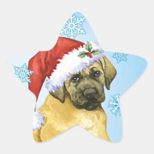 Happy Howlidays Mastiff Star Sticker