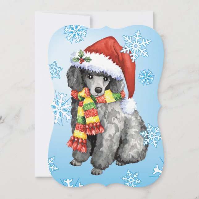 Happy Howlidays Miniature Poodle Holiday Card (Front)