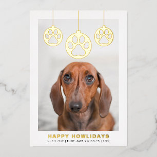Happy Howlidays Modern Simple Dog Photo 