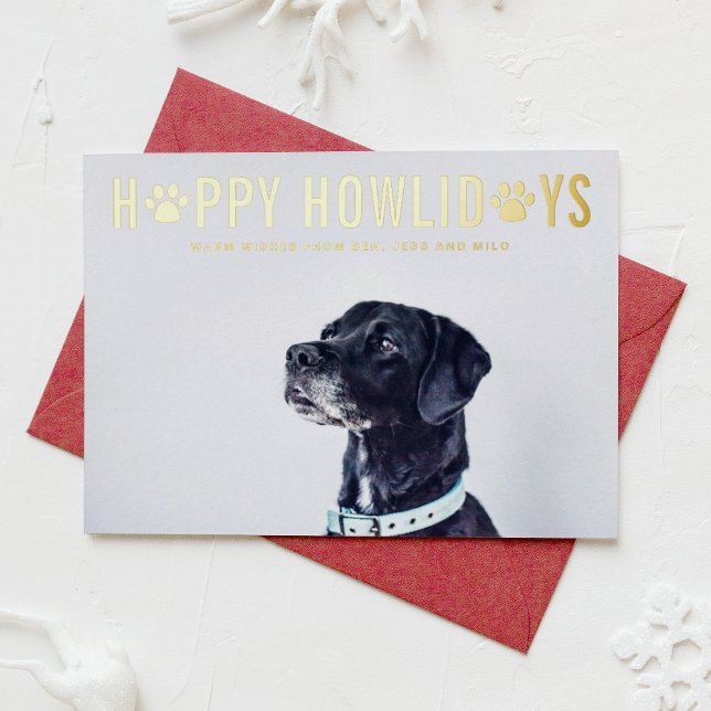 Happy Howlidays Modern Typography Dog Photo (Creator Uploaded)