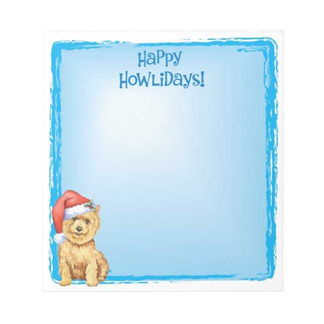 Happy Howlidays Norwich Terrier Notepad (Front)