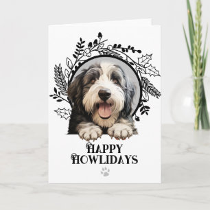 Happy Howlidays Old English Sheep Dog Christmas Holiday Card
