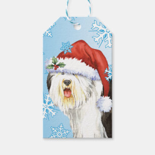 Happy Howlidays Old English Sheepdog Gift Tags