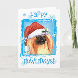 Happy Howlidays Pekingese Holiday Card