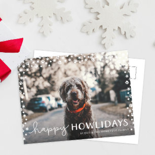 Happy Howlidays Pet Lover Holiday Photo Postcard
