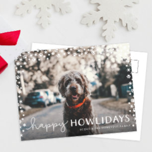 Happy Howlidays Pet Lover Holiday Photo Postcard
