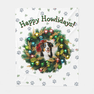 Happy Howlidays Photo Card Fleece Blanket