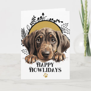 Happy Howlidays Plott Hound Dog Christmas Holiday Card
