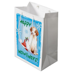 Happy Howlidays Pointer Medium Gift Bag