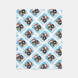 Happy Howlidays Polish Lowland Sheepdog Fleece Blanket