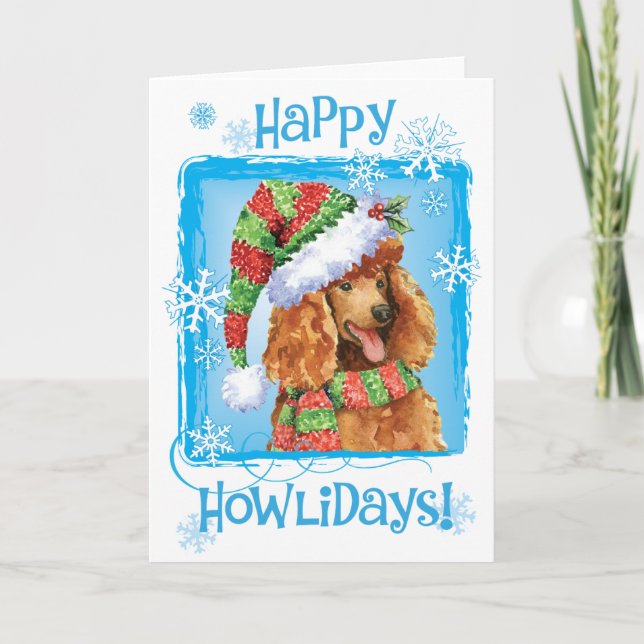 Happy Howlidays Poodle Holiday Card (Front)