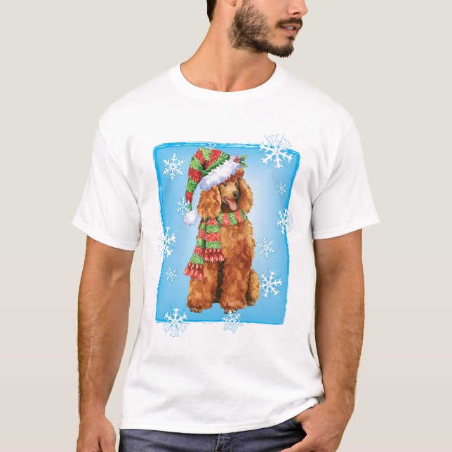 Happy Howlidays Poodle T-Shirt (Front)