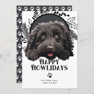 Happy Howlidays Puli Dog Christmas Holiday Card