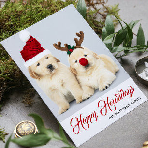 Happy Howlidays Puppy Dog Holiday Photo Christmas