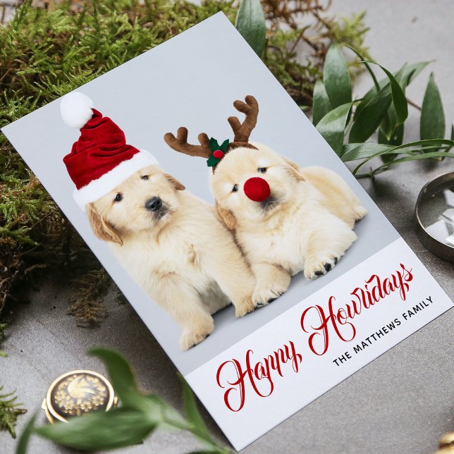 Happy Howlidays Puppy Dog Holiday Photo Christmas (Creator Uploaded)
