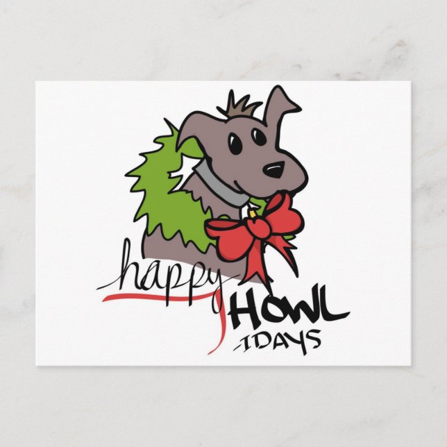 Happy Howlidays - Puppy - Postcard (Front)