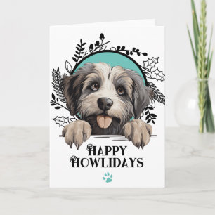 Happy Howlidays Pyrenean Shepherd Dog Christmas Holiday Card