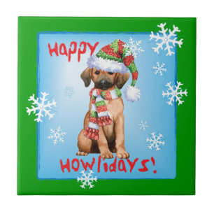 Happy Howlidays Redbone Tile