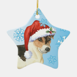 Happy Howlidays Russell Terrier Ceramic Tree Decoration