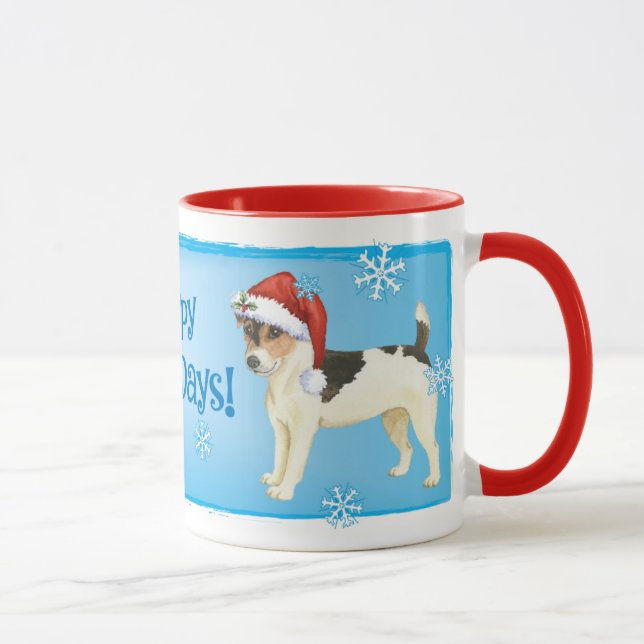 Happy Howlidays Russell Terrier Mug (Right)