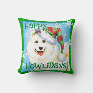 Happy Howlidays Samoyed Cushion
