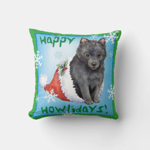 Happy Howlidays Schipperke Cushion