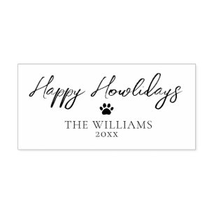 Happy Howlidays Script Personalized Christmas Self-inking Stamp